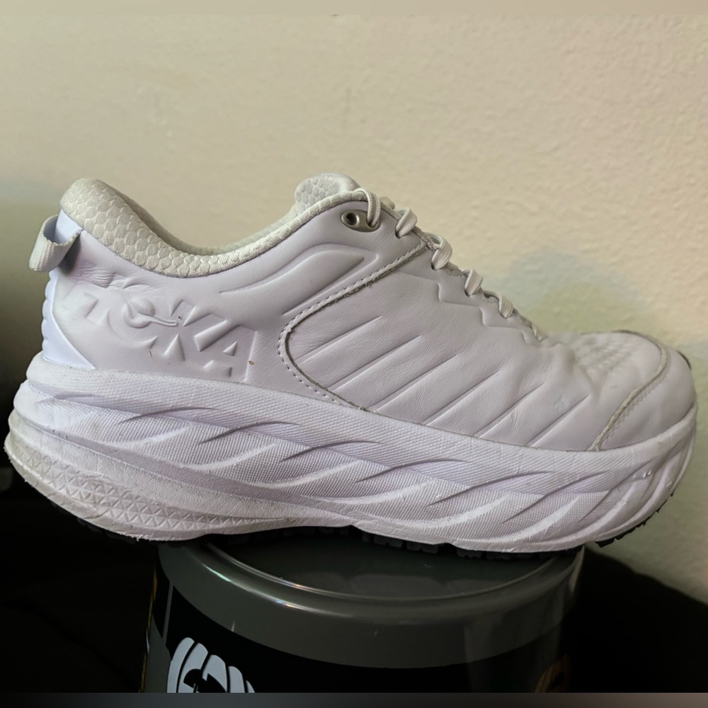 Hoka Bondi SR White Leather